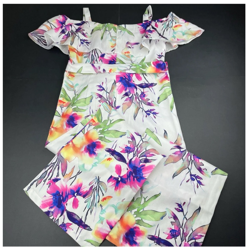 Tropical jumpsuit pull on kids girls 8/9